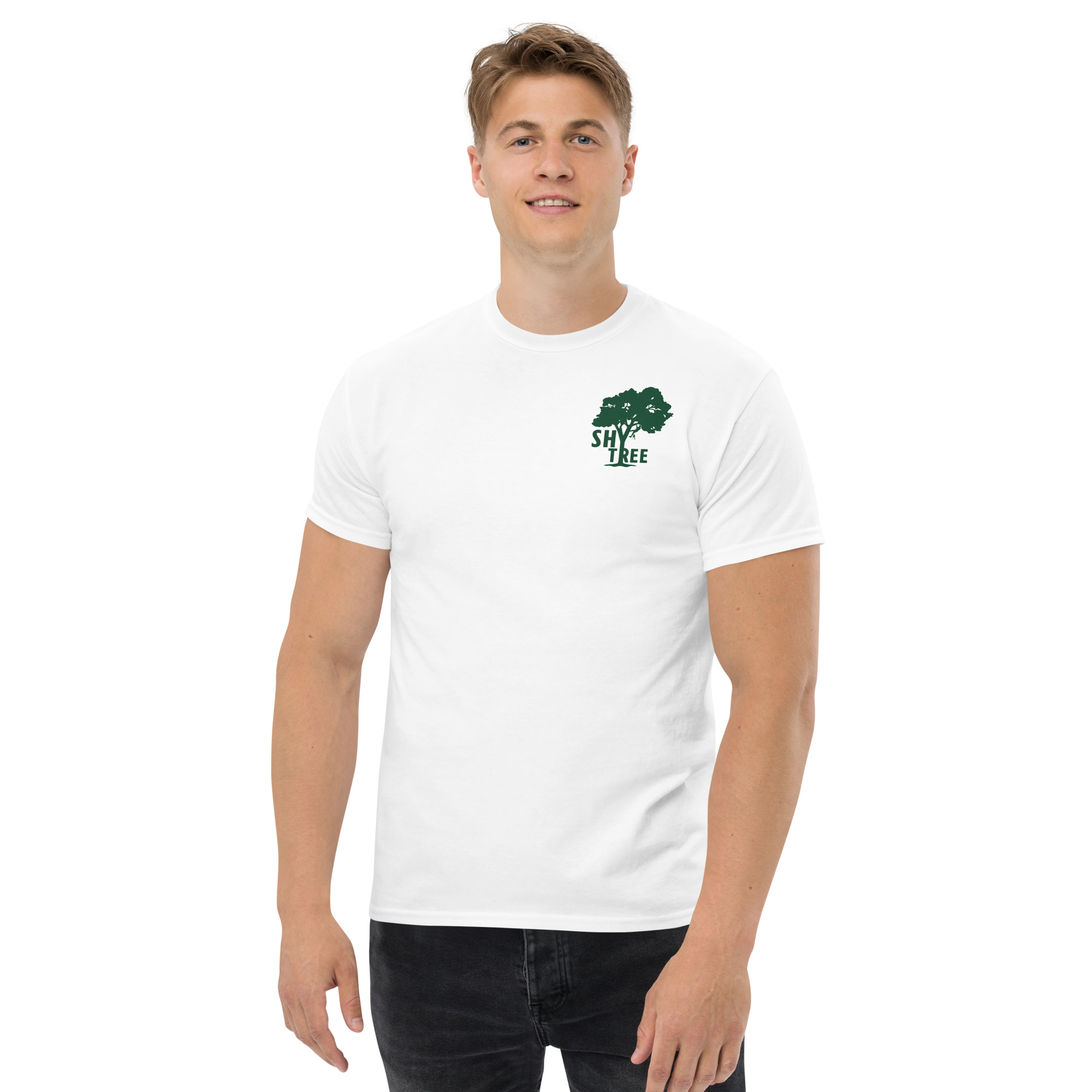 Shy Tree Men's Classic T- Green Logo - Image 4
