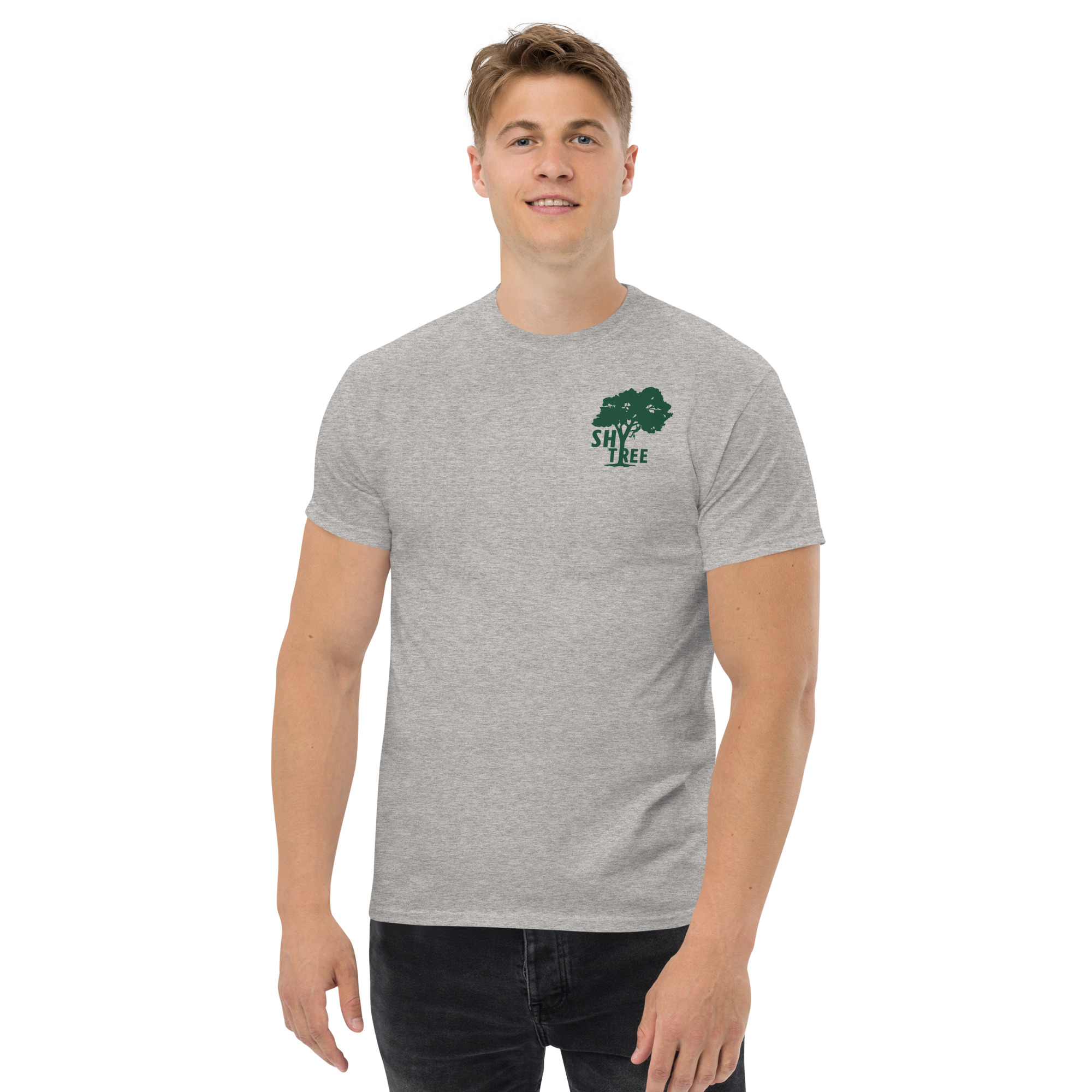 Shy Tree Men's Classic T- Green Logo - Image 2